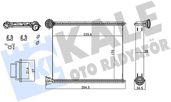 Kalorifer Radyatörü Al/Brz 308, Rcz, C3 Picasso 1.4 16V, 1.6 16V 07, C3 1.4 Vti 09 6448W8 KAL 347120 - KAL 347120