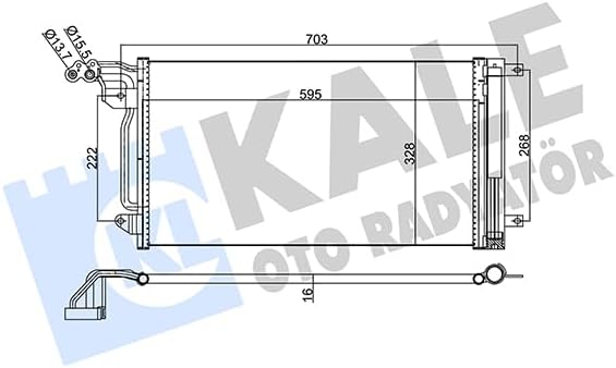 Klima Radyatörü Kondenser Kurutuculu Al/Al V, Polo 09, Fabia 1.2, 1.2Tsi, 1.4, 1.2-1.6Tdi 10 KAL 342395