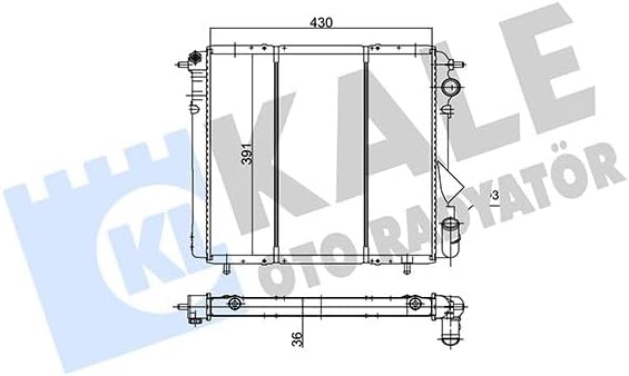 Su Radyatörü Karbüratörlü 2 Sira Cu ve Pl Renault R19 1.4 Gtd, R19 1.6 KAL 0509042PA