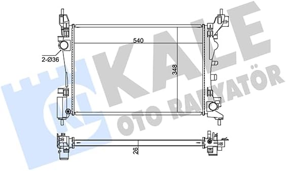 Su Radyatörü Brazing Grande,, Fiorino, Qubo 1.2 1.4 1.4 16V 05 Mt Ac/Nac 540X348X26 KAL 345915