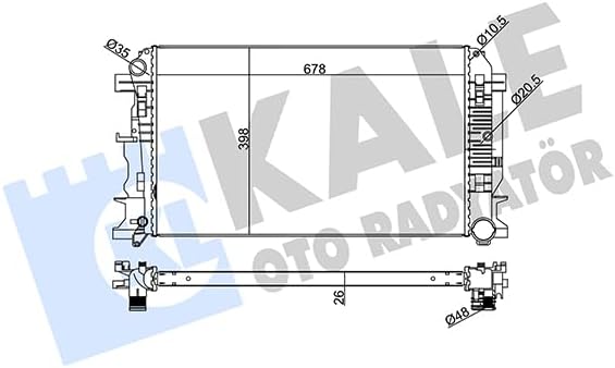 Su Radyatörü Brazing Benz Sprinter 3-T, 3.5-T, 4-T, 4.6-T, 5-T, Crafter 2.0/2.5Tdi 06 Mt Ac/Nac 678X398X26 - KAL 373900