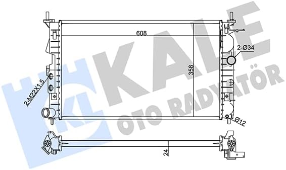 Su Radyatörü Al/Pl/Brz vectra B 2.5I V6, 2.6I V6, I 500 2.5 KAL 374100
