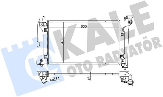 Su Radyatörü Al/Pl/Brz Avensis 1.8 03-08, Corolla E12 1.4 Vvt-I 01-07, 1.6 Vvt-I 02-06 600X348X16Mm KAL 366900