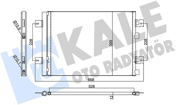 Klima Radyatörü Kondenser Kurutuculu Al/Al Renault Clio IV, Duster 10, Sandero 08, 10, 1.2 16V, 1.4, 1.6, 1.5 Dci KAL 389300
