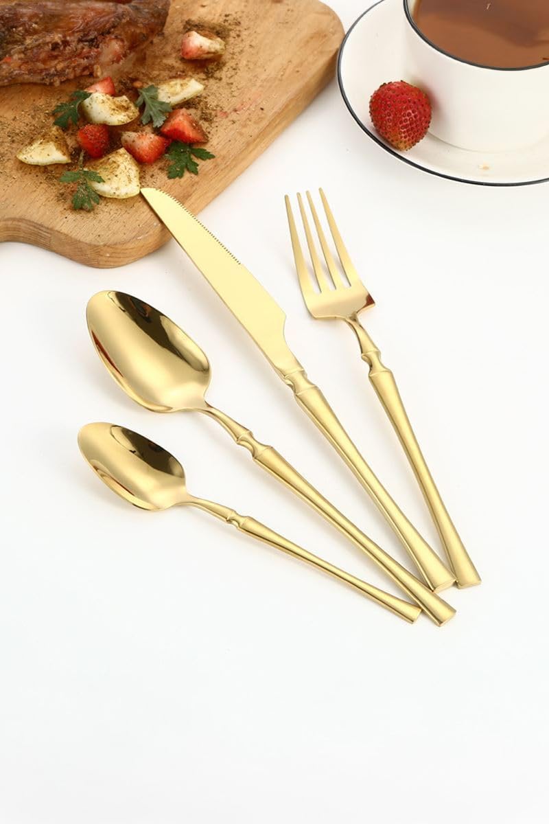 Çelik 24 Parça 6 Kişilik Yemek Kaşık Çatal Bıçak Set cin738sr