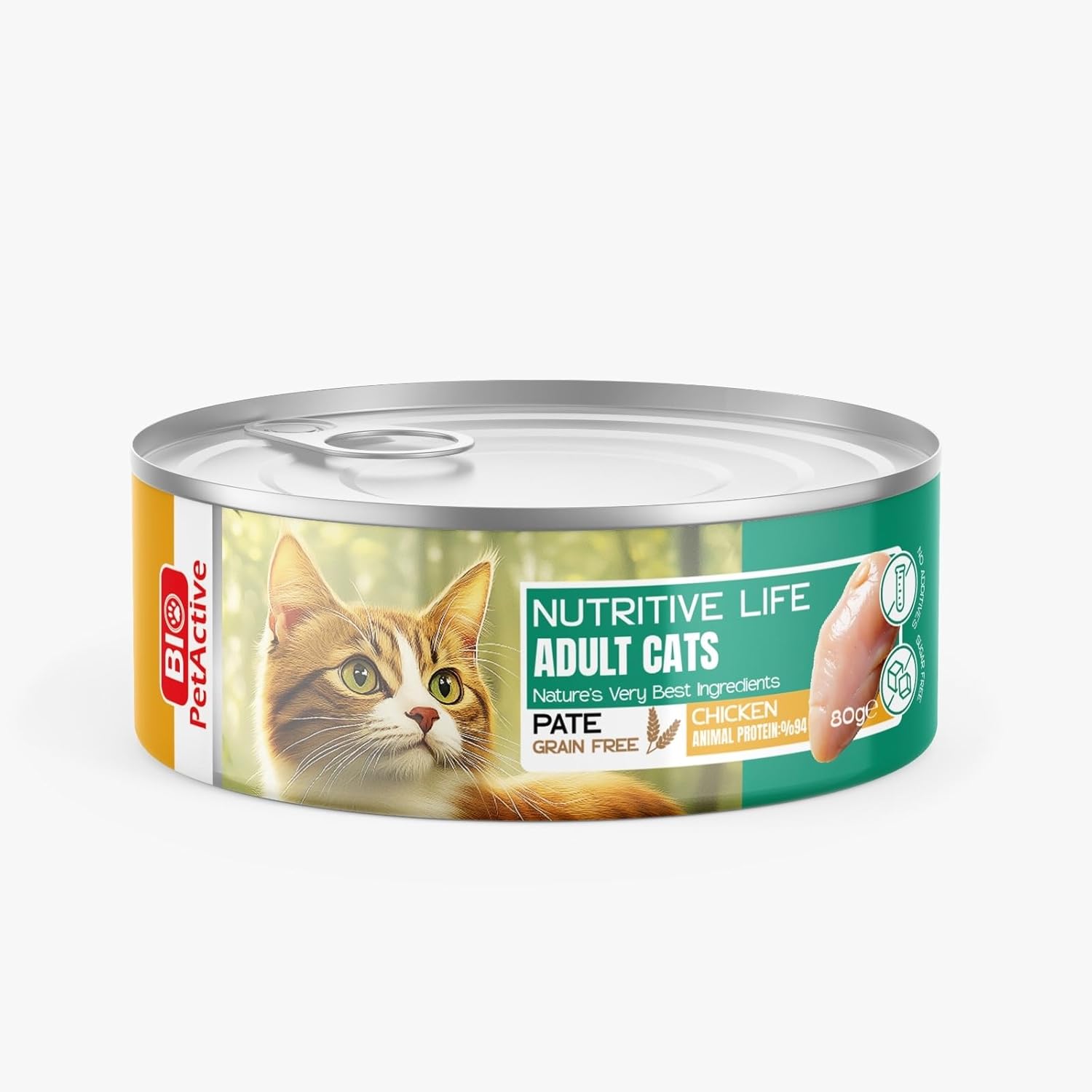 Alternative view of Bio PetActive Nutritive Life Yetişkin Tavuklu Etli Kedi Konserve Mama 80 Gr X 24 Adet