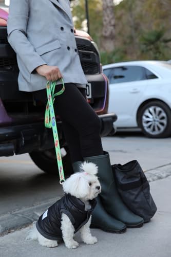 Alternative view of Oli and Lui SİYAH Su Geçirmez Kapitone Köpek Montu – Gezdirme Halkalı (Siyah, Medium)