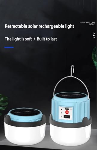 Solar Işıldak Şarjlı Kamp Feneri Usb + Çift Renk Yanma Askılı Solar Kamp Lambası 30W