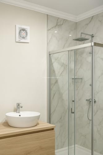 Hiva Banyo ve Tuvalet Aspiratörü, 280 M³/H Debi, 45 Db Sessiz, 20 W Enerji, IPX4 Su Sıçrama Korumalı, 230 V, 50 Hz, Duvar Tavan Uyumlu, Dekoratif, Beyaz Havalandırma Fanı (150 mm)