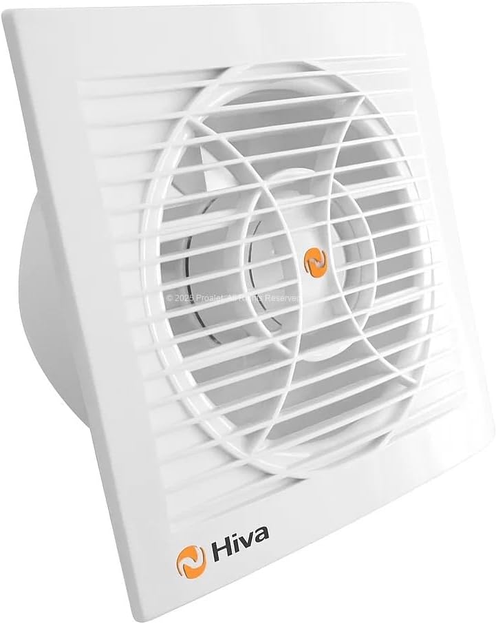 Alternative view of Hiva Banyo ve Tuvalet Aspiratörü, 280 M³/H Debi, 45 Db Sessiz, 20 W Enerji, IPX4 Su Sıçrama Korumalı, 230 V, 50 Hz, Duvar Tavan Uyumlu, Dekoratif, Beyaz Havalandırma Fanı (150 mm)