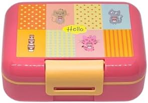 Bento 1600ml Lunchbox Sevimli Kedi Desenli Tek Katlı 2 Bölmeli PP Plastik Sefer Tası Yemek Kutusu
