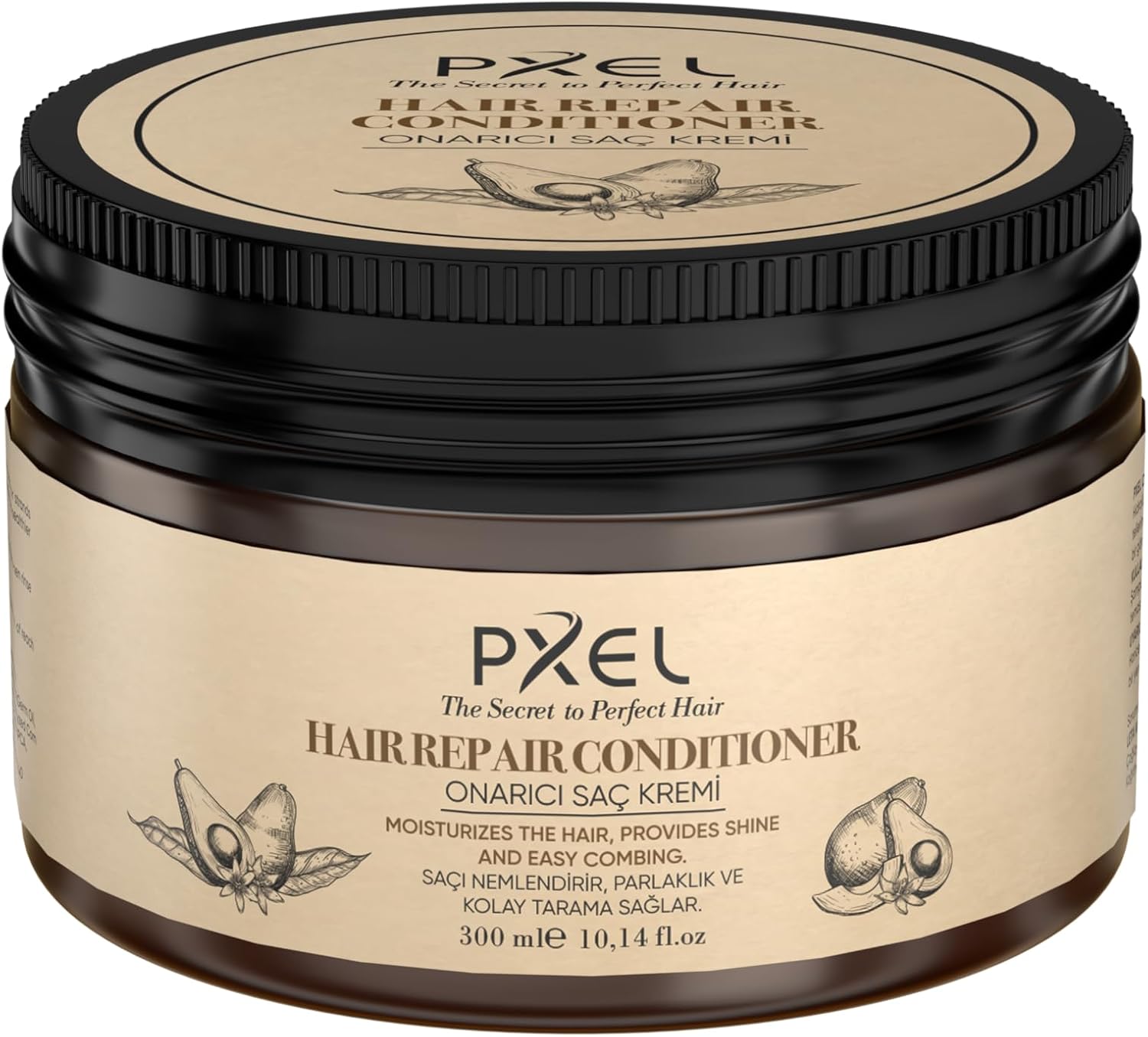 Alternative view of PXEL Onarıcı Saç Kremi 300 ML – Kuru, Yıpranmış ve Kırılmaya Eğilimli Saçlar İçin Yoğun Nemlendirici Bakım | Shea Yağı, Biotin, Kafein ve Bitkisel Protein İçerikli Vegan Saç Kremi