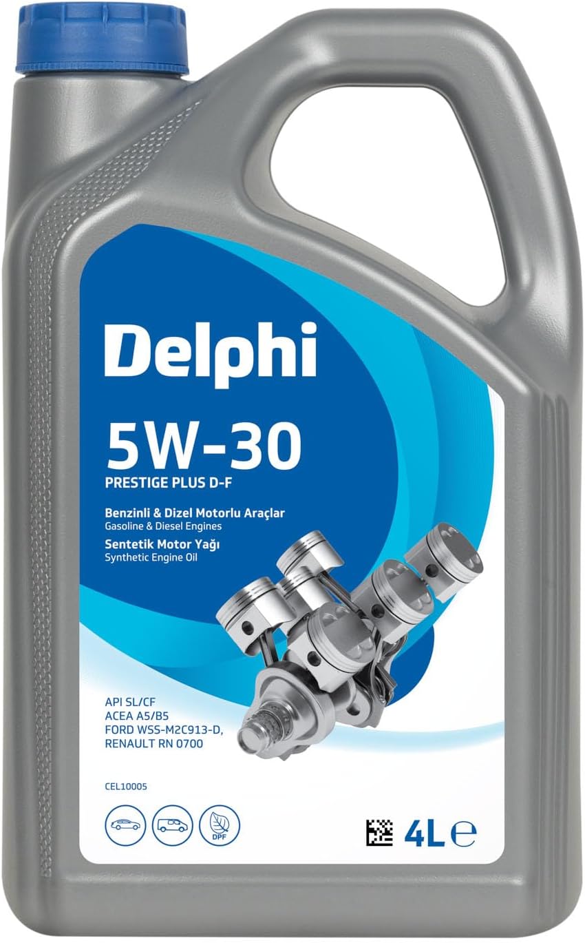 Alternative view of Delphi Motor Yağı Tam Sentetik Prestige Plus D-F A5/B5 5W-30 4Lx4 Dpf DEL CEL10005