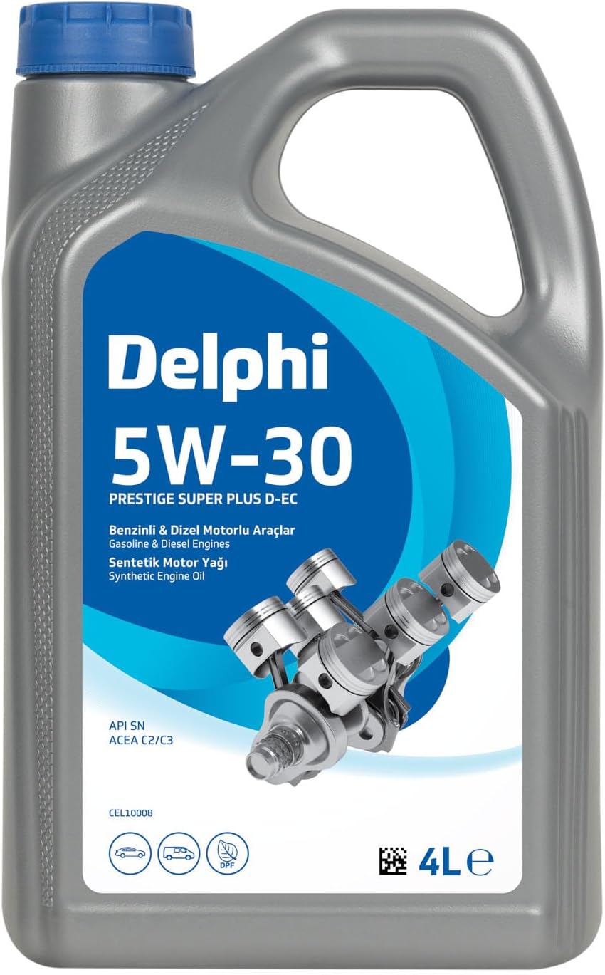 Alternative view of Delphi Motor Yağı Tam Sentetik Prestige Super Plus D-Ec C2/C3 5W-30 4Lx4 Dpf DEL CEL10008