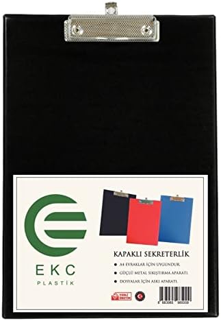 EKC-Kapaksız Sekreterlik Pvc- Yazı Tablası Bloknot Metal Klipsli