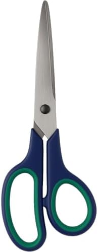 Alternative view of 21.5 cm Paslanmaz Çelik Büyük Ofis Makası – Ergonomik Kauçuk Saplı, Yeşil-Lacivert Renkli, Ev & Büro Tipi
