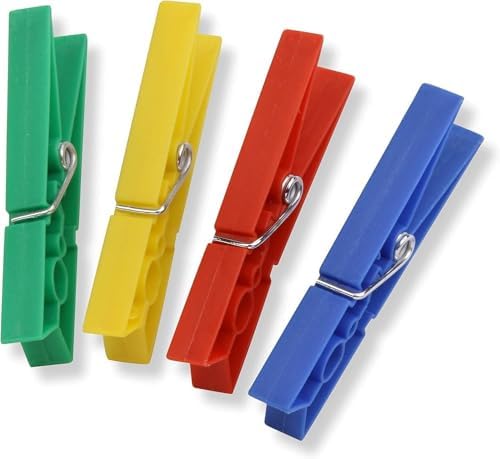 24 Adet Çamaşır Mandalı – Yaylı Plastik Mandal Seti, Dayanıklı ve Renkli Mandal, Çamaşır Asma ve Kurutma İçin Pratik Set