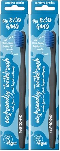 THE HUMBLE CO. THE ECO GANG ADULT PLANT-BASED TB SENSITIVE BLUE BİTKİ BAZLI ÇEVRE DOSTU DİŞ FIRÇASI MAVİ (2 paketi)