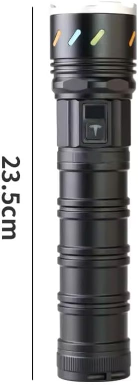 Alternative view of 7200 mAh Powerbank Özellikli El Feneri – 9000 Lümen Zoom Özellikli Metal Kasa Şarjlı El Feneri, Type-C ile Şarj Edilebilir, Kutulu ve Taşıma İpli Güçlü Kamp Feneri