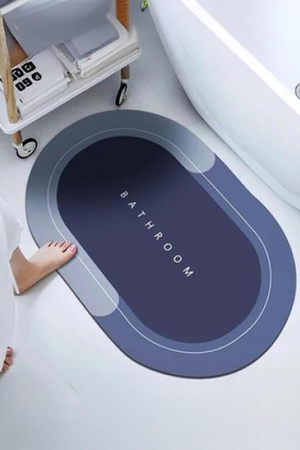 Hızlı Kuruyan Kaymaz Banyo Paspası Mavi
