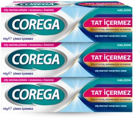 Corega Tat Içermez Protez Yapıştırıcı Krem 40Gr - 3 Adet