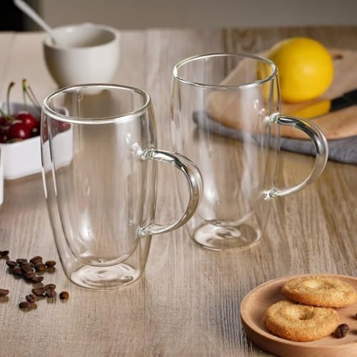 Alternative view of 450 ml Çift Cidarlı Şeffaf Cam Kupa – Dayanıklı, ve Soğuk İçeceklere Uygun, Şık ve Dayanıklı Borosilikat Cam Bardak