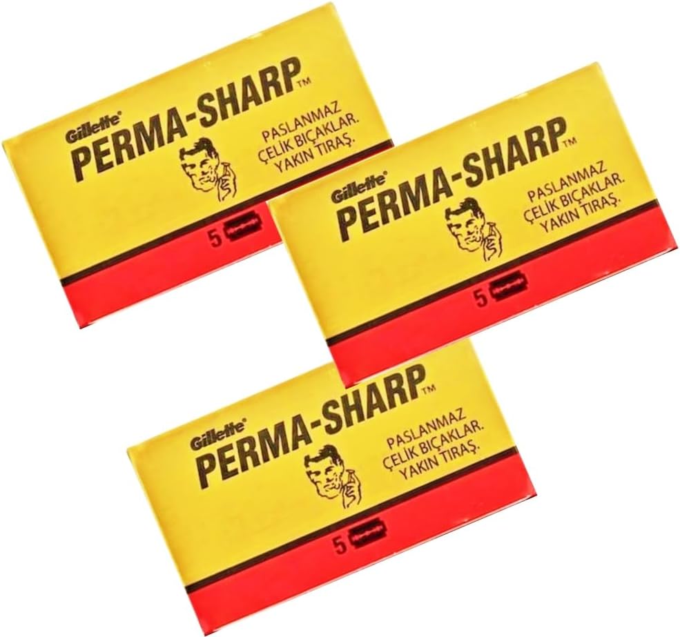 Alternative view of Perma-Sharp Çift Taraflı Tıraş Bıçağı, Paslanmaz Çelik, 3 Kutu x 5 Adet, Toplam 15 Jilet, Islak Tıraş için