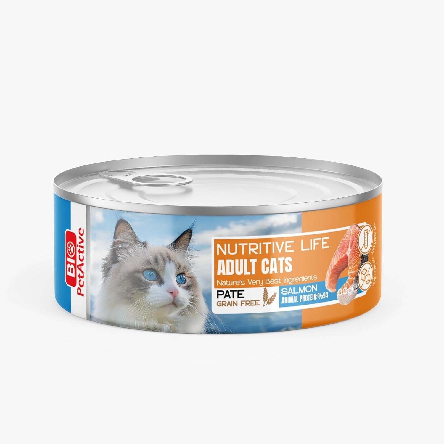 Alternative view of BPA Nutritive Life Somon Balıklı Yetişkin Kediler için Konserve Yaş Kedi Maması, (24 x 80 gr)