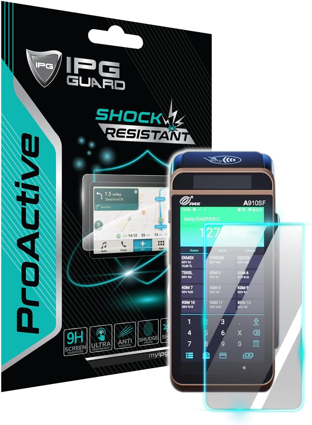PAX A910SF POS için 9H IPG ProActive Ekran Koruyucu, Pürüzsüz Cam Bitiş, Ultra Duyarlı Dokunmatik Hassasiyet, Darbeye Dayanıklı