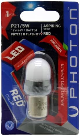 PHOTON Ampul P21/5W 12-24V Kırmızı (Tekli Blister) PHT PH7213 R FLASH B1
