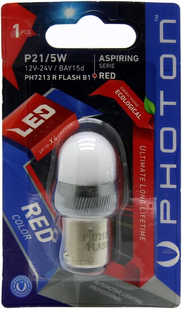 Alternative view of PHOTON Ampul P21/5W 12-24V Kırmızı (Tekli Blister) PHT PH7213 R FLASH B1