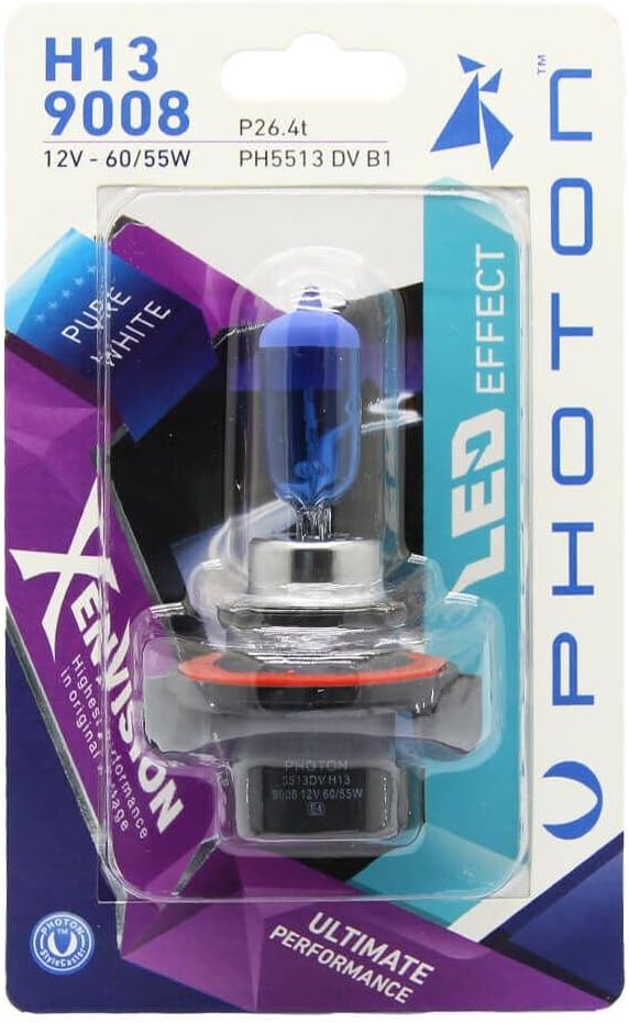 PHOTON Ampul H13 12V 65/55W Xen Vision (Tekli Blister) (Beyaz Işık) 6000K PHT PH5513 DV B1