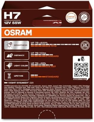 Alternative view of Ampul H7 55W 12V Px26D 10X10X1 1A Night Breaker - OSR 64210NB220