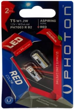 Alternative view of PHOTON Ampul T5 12V W1.2W Kırmızı 3 Smd Led (2'Li Blister) PHT PH7003 R B2