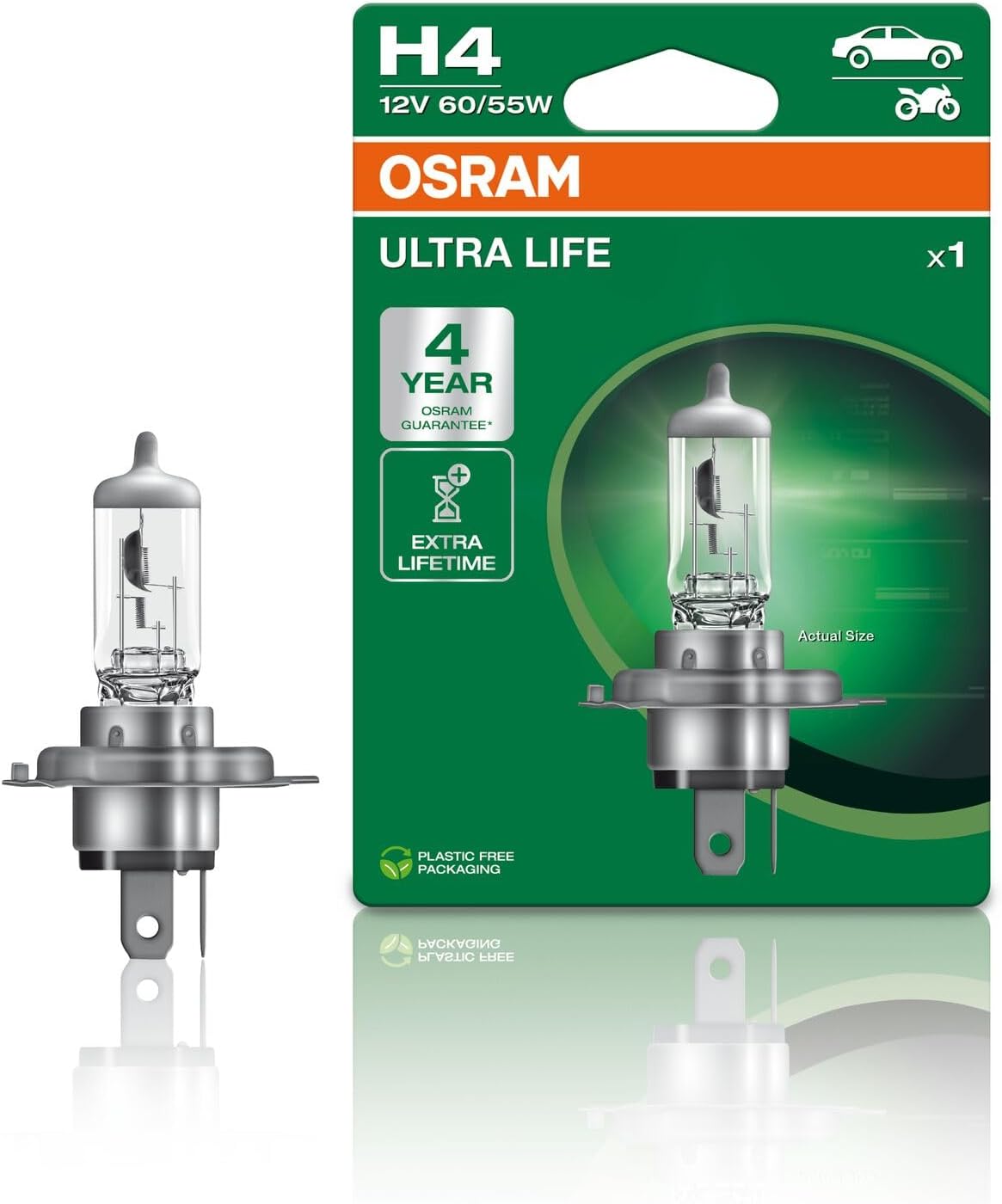 Alternative view of Ampul H4 60/55W 12V P43T10Xbli1Qr2 Blister Ultralife OSR 64193ULT-1BL