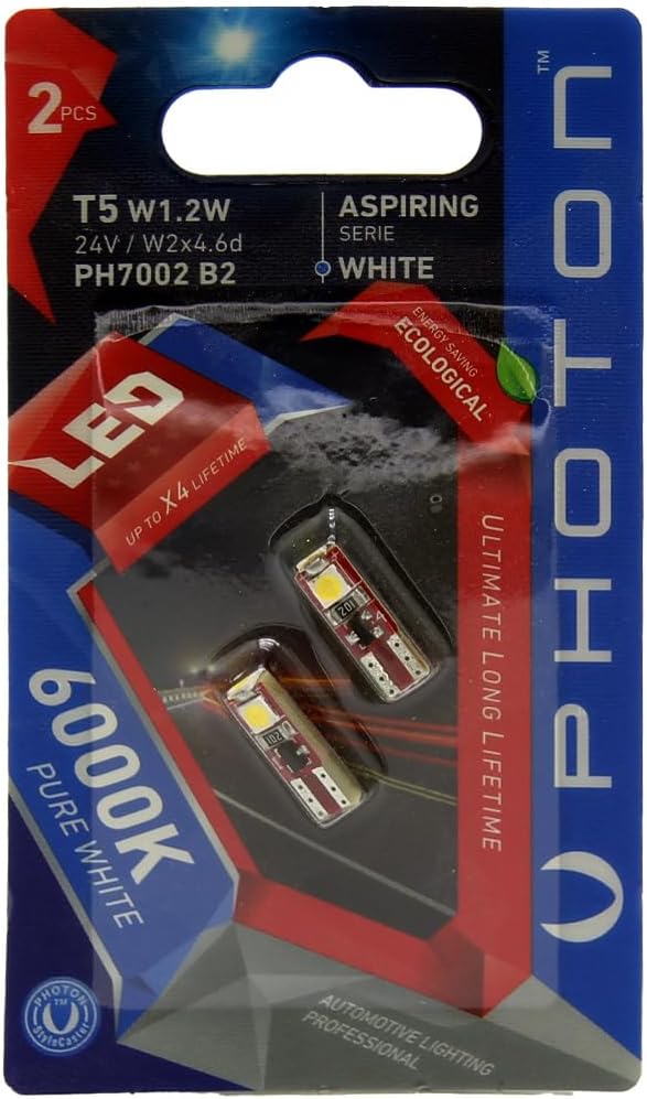PHOTON Ampul T5 W1.2W 24V 3Smd Led (2'Li Blister) PHT PH7002 B2