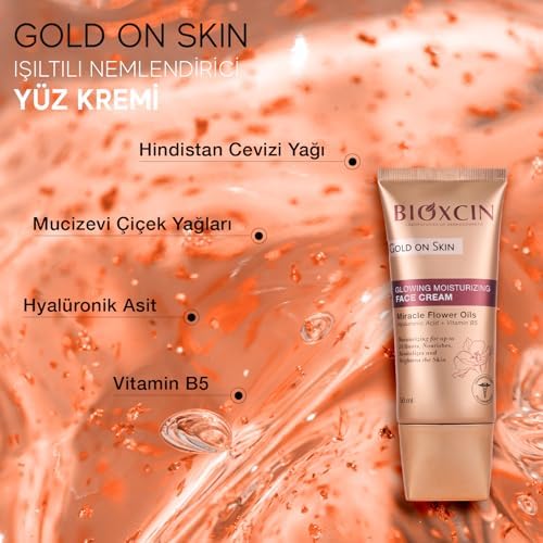 On Skin Işıltılı Nemlendirici Yüz Kremi – Hyalüronik Asitli, Pantenollü, Çiçek Yağları ile Zenginleştirilmiş, Tüm Cilt Tipleri İçin, 50 ml