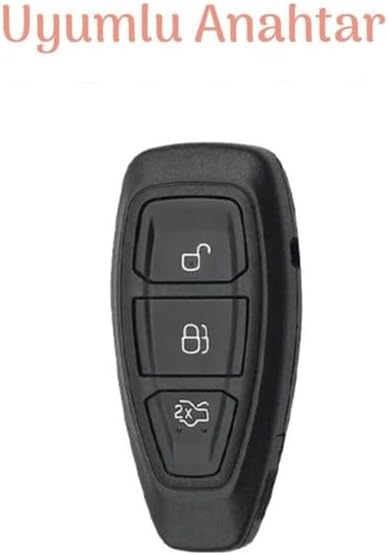 AutoHan Keys Lüx Araba Anahtarlık Kılıfı, Siyah ve Gümüş, Focus Fiesta Kuga Mondeo Smax Cmax Ecosport Modelleri için Koruyucu Kılıf
