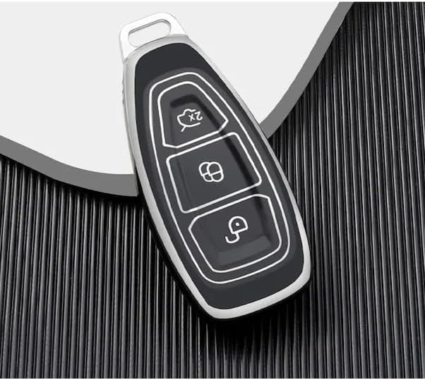 Alternative view of AutoHan Keys Lüx Araba Anahtarlık Kılıfı, Siyah ve Gümüş, Focus Fiesta Kuga Mondeo Smax Cmax Ecosport Modelleri için Koruyucu Kılıf