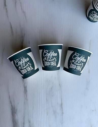 4 Oz Karton Bardak 500 Adet Yeşil Beyaz Desenli (Espresso-Türk Kahvesi)