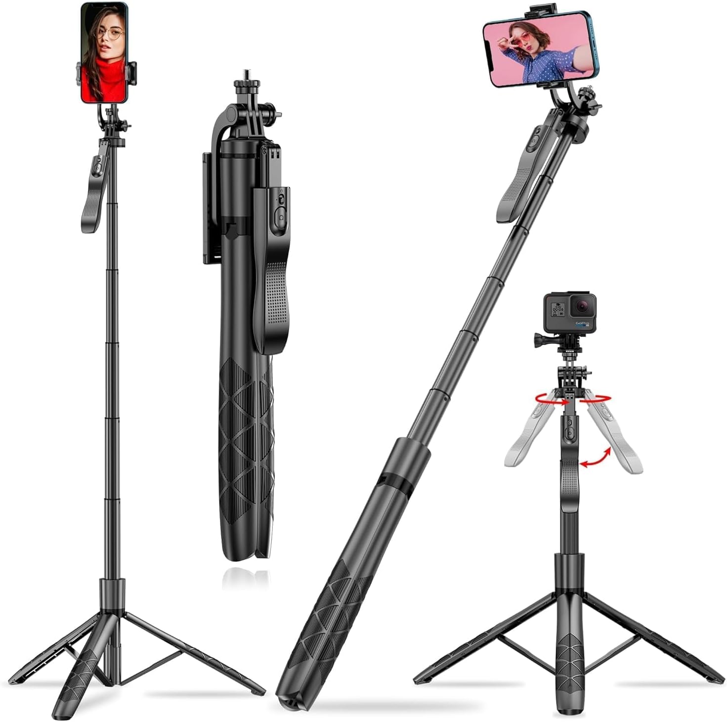 Alternative view of L16 Selfie Çubuğu Uzaktan Kumandalı 157 Cm Özçekim 360 Derece Alüminyum Masa Üstü