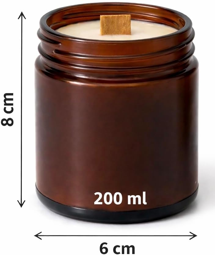 Alternative view of Vanilya Tarçın Portakal Kokulu Dekoratif Ahşap Fitil 200 ml Kutulu Hediyelik Kavanoz Mum