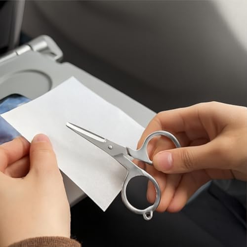 Katlanabilir Seyahat Makası – Paslanmaz Çelik, Kompakt, Dayanıklı, Taşınabilir Cep Makası | Uçak, Kamp ve İlk Yardım Kullanımı İçin İdeal