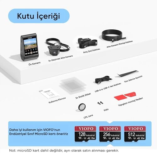 Alternative view of A229 Ultra-W 2 Kameralı Ön ve Arka Dış Su Geçirmez 4K+4K Starvis 2 Sensörlü Dual HDR Wi-Fi 6 GPS'li Araç Kamerası