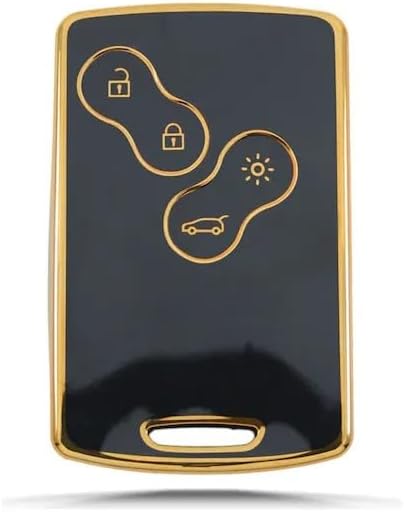 Alternative view of AutoHan Keys Renault Clio4 Megane 3 Fluence Anahtarsız Çalıştırma Smart için Anahtar Kılıfı, Siyah ve Altın Renk Detaylı, Premium