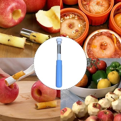 1 Adet 2'si 1 arada Meyve Sebze Soyucu ve Oyucu, paslanmaz çelik elma çekirdeği çıkarıcı, sebze meyve soyacağı oyacağı, soyma oyma aleti