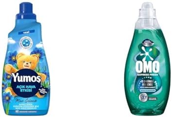 Yumoş Açık Hava Mavi Gelincik 1440ml + OMO Fresh Kötü Koku Karşıtı 1480ml Deterjan ve Yumuşatıcı Seti