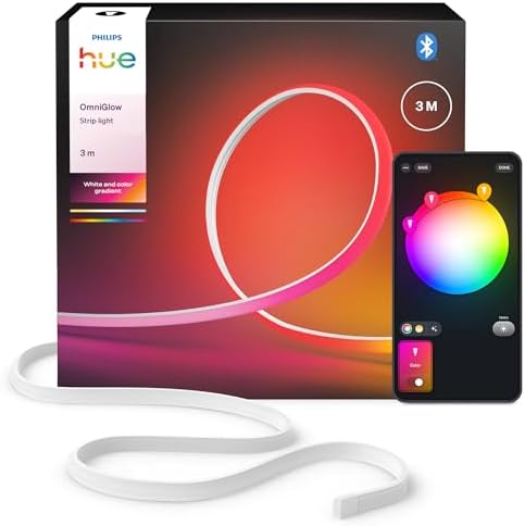 Alternative view of Hue OmniGlow 3 m mikro LED şerit, 2700 lümen, atmosfer ve parlak renk, esnek iç aydınlatma, eşit ışık, kesilebilir, uygulama üzerinden kontrol ve ses kontrolü
