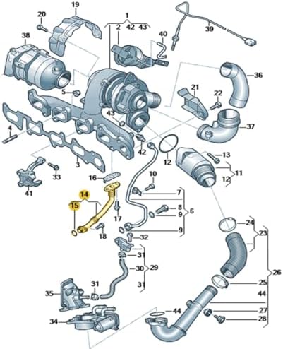 Alternative view of Dizel Motor Turbo Yağ Dönüş Borusu 04L145736E ile uyumlu 2017-2020