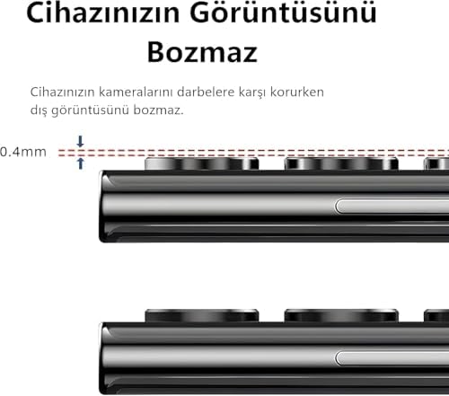 Alternative view of Görüntü Kalitesi Bozmayan Kamera Lens Koruyucu Safir (Siyah, Galaxy S25 FE)